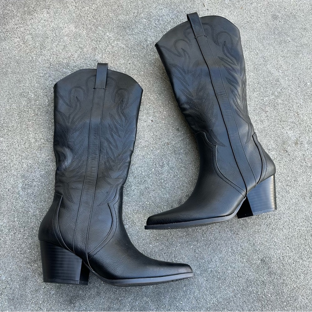 Black Western Leather Boots